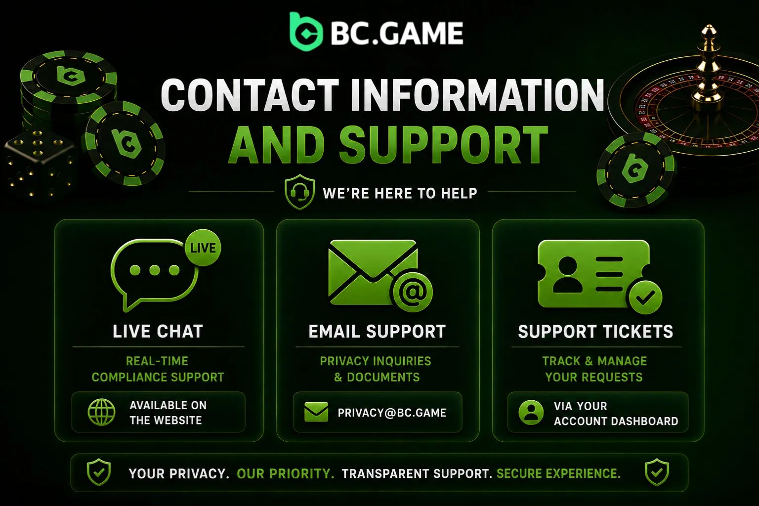 BC Game Contact Information and Support
